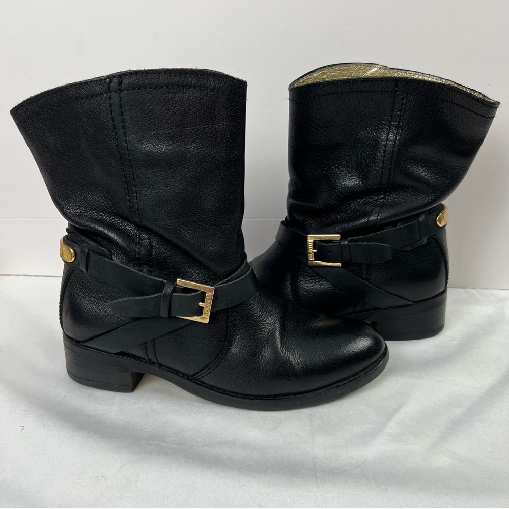 Ted Baker London Black Leather Buckle Boots Women’s Size 6